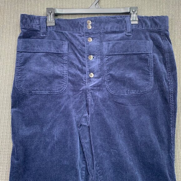 Free Assembly Navy Corduroy Flare Pants Size 18 - Picture 3 of 10
